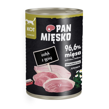 PAN MIĘSKO INDYK Z GĘSIĄ - puszka 400g