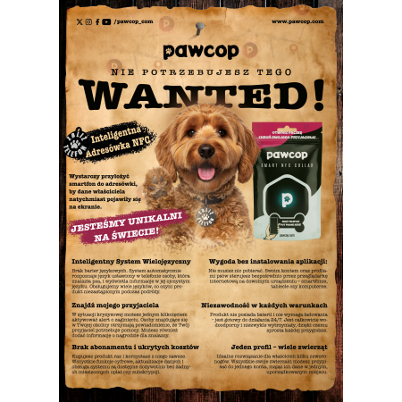 Adresówka PAWCOP - NFC QR Inteligentna Zawieszka
